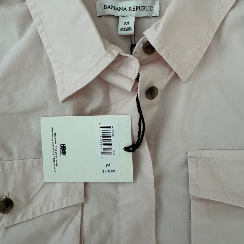 Banana Republic light Pink Button-Up Shirt size medium new with tags size medium - Picture 3 of 7